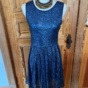 Blue Sequin Party Dress